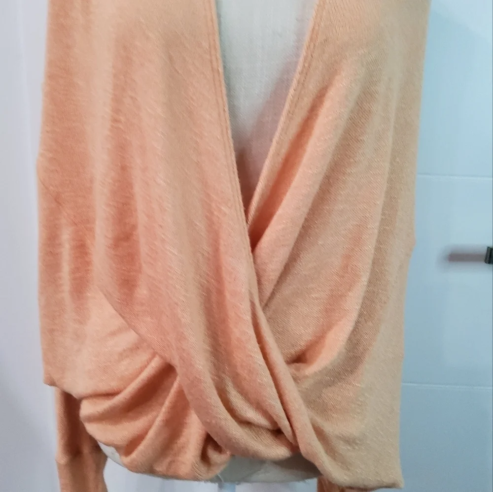 Free People Sheila Hacci Draped Faux Wrap Pullover Size S